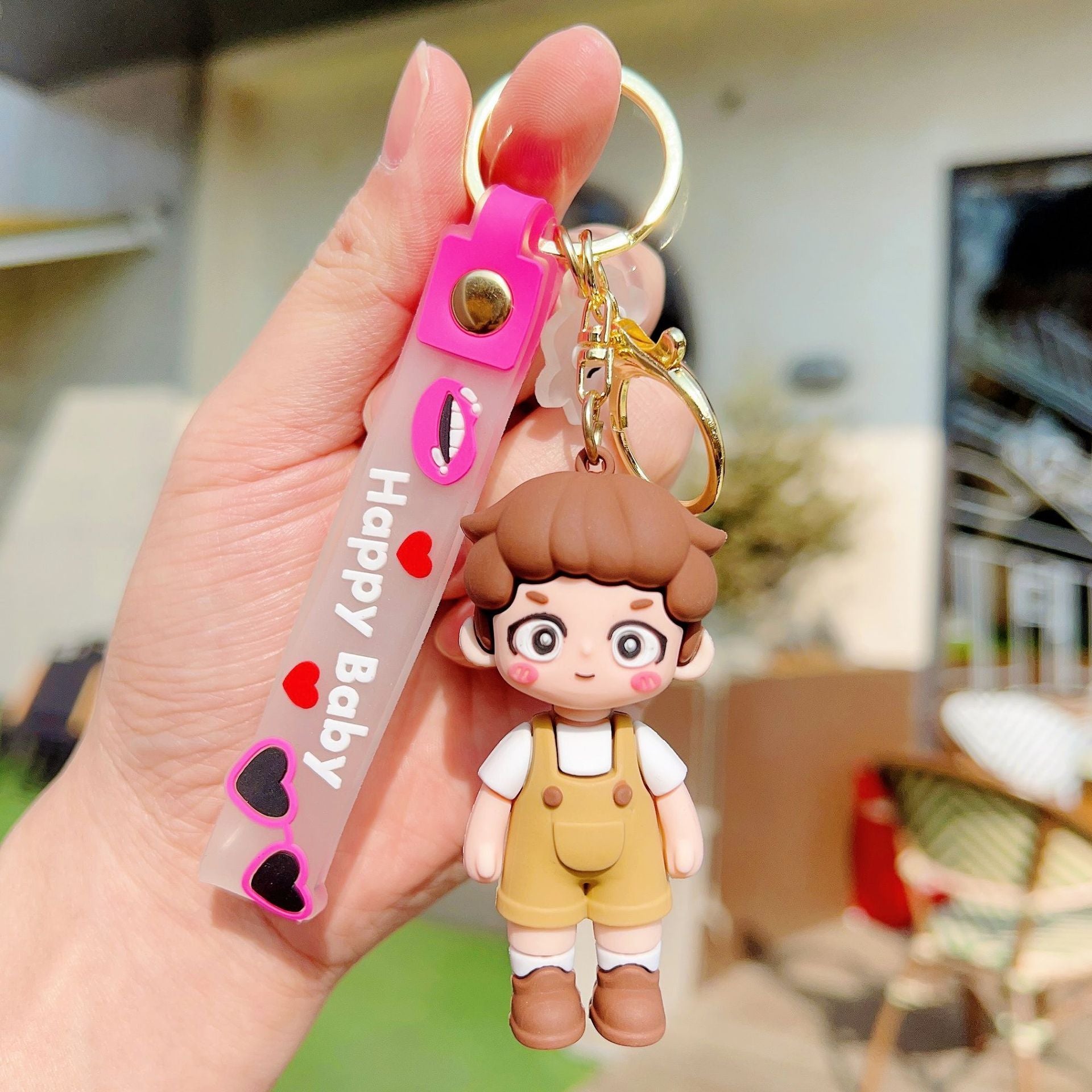 Wholesale Creative Keychain Cartoon Fashion Boy Girls Eco-Friendly PVC Keychain ACC-KC-WenChuan003