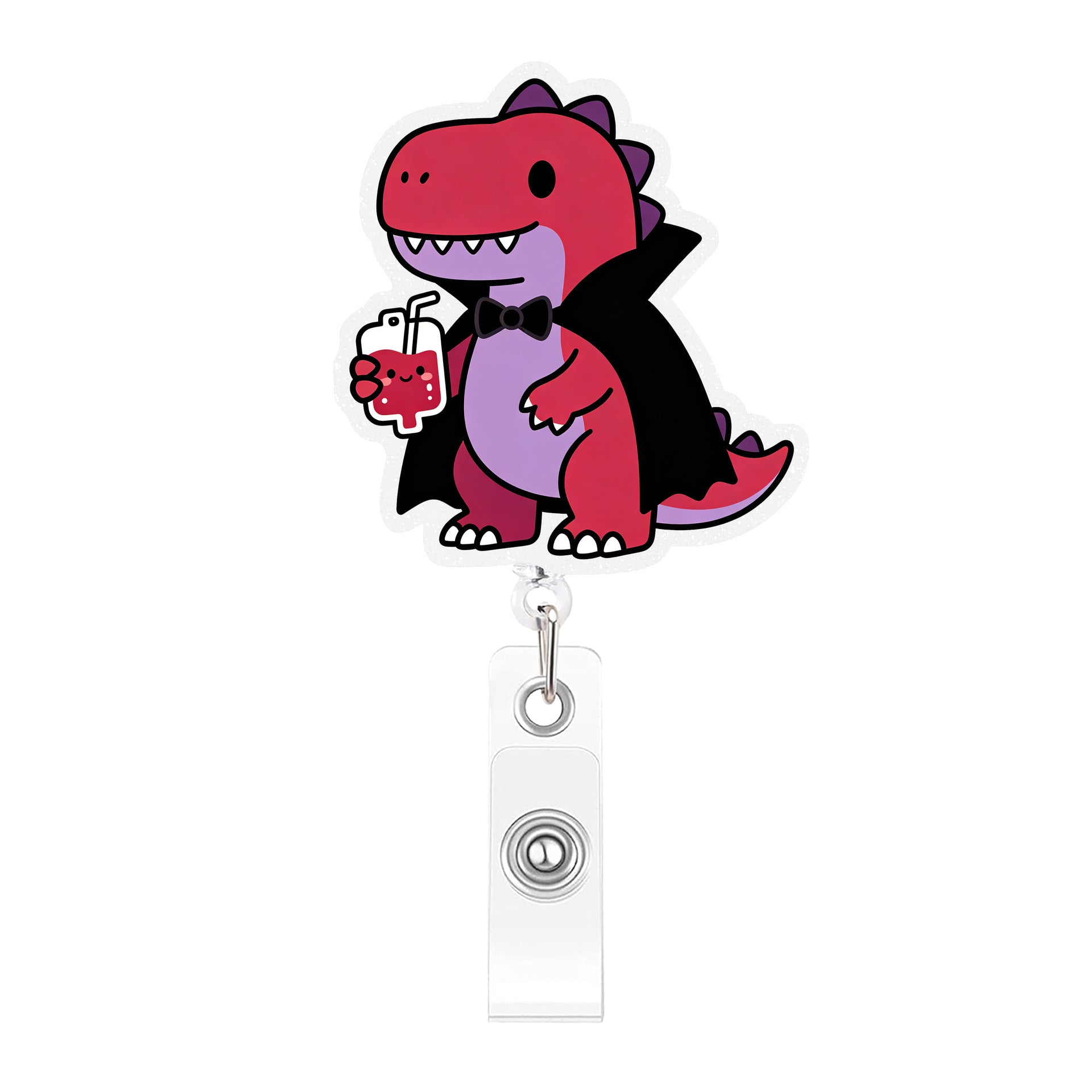 Wholesale Plastic Retractable Badge Reel With Cute Cartoon Dinosaur  Design For Office ID Card Holder