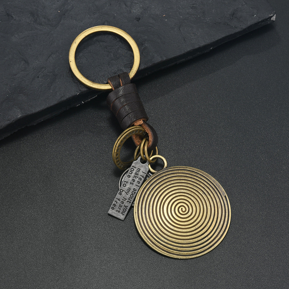 Wholesale Alloy Bronze Ginkgo Leaf Zodiac Pattern Keychains