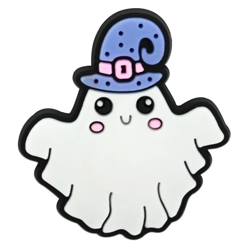 Wholesale  Random 100pcs Cute Cartoon Ghost PVC Soft Rubber Shoe Buckle Decoration