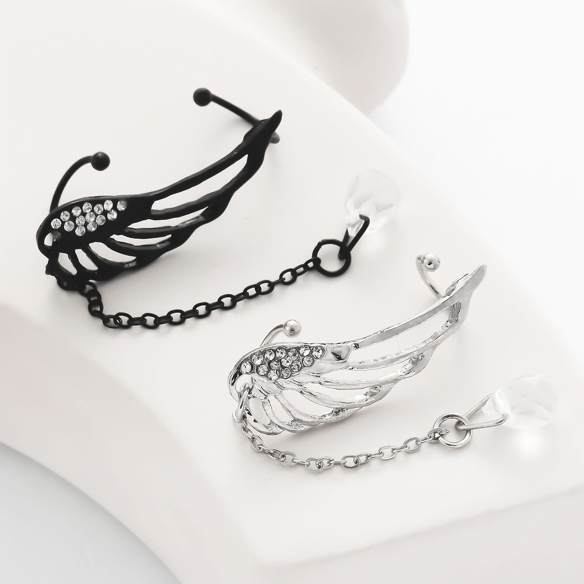 Wholesale Wing Tassel Rhinestone Non-pierced Ear Clip