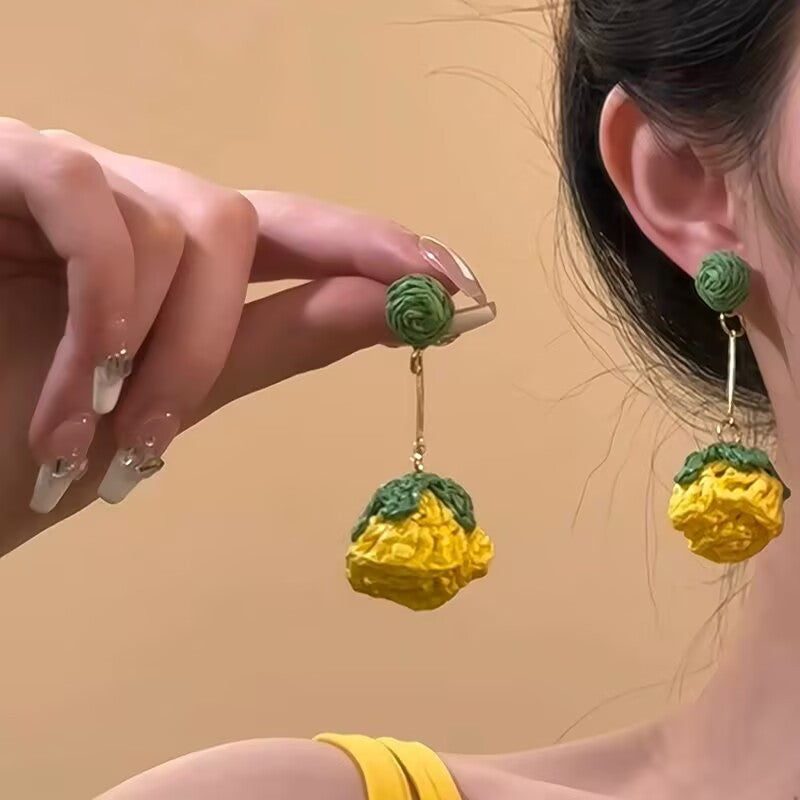 Wholesale Braided Flower Fashion Earrings