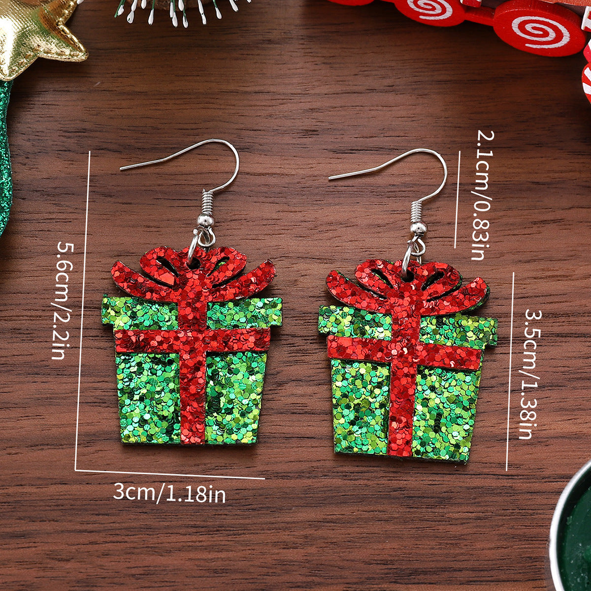 Wholesale Sequin Leather Christmas Earrings ACC-ES-ChuLian100
