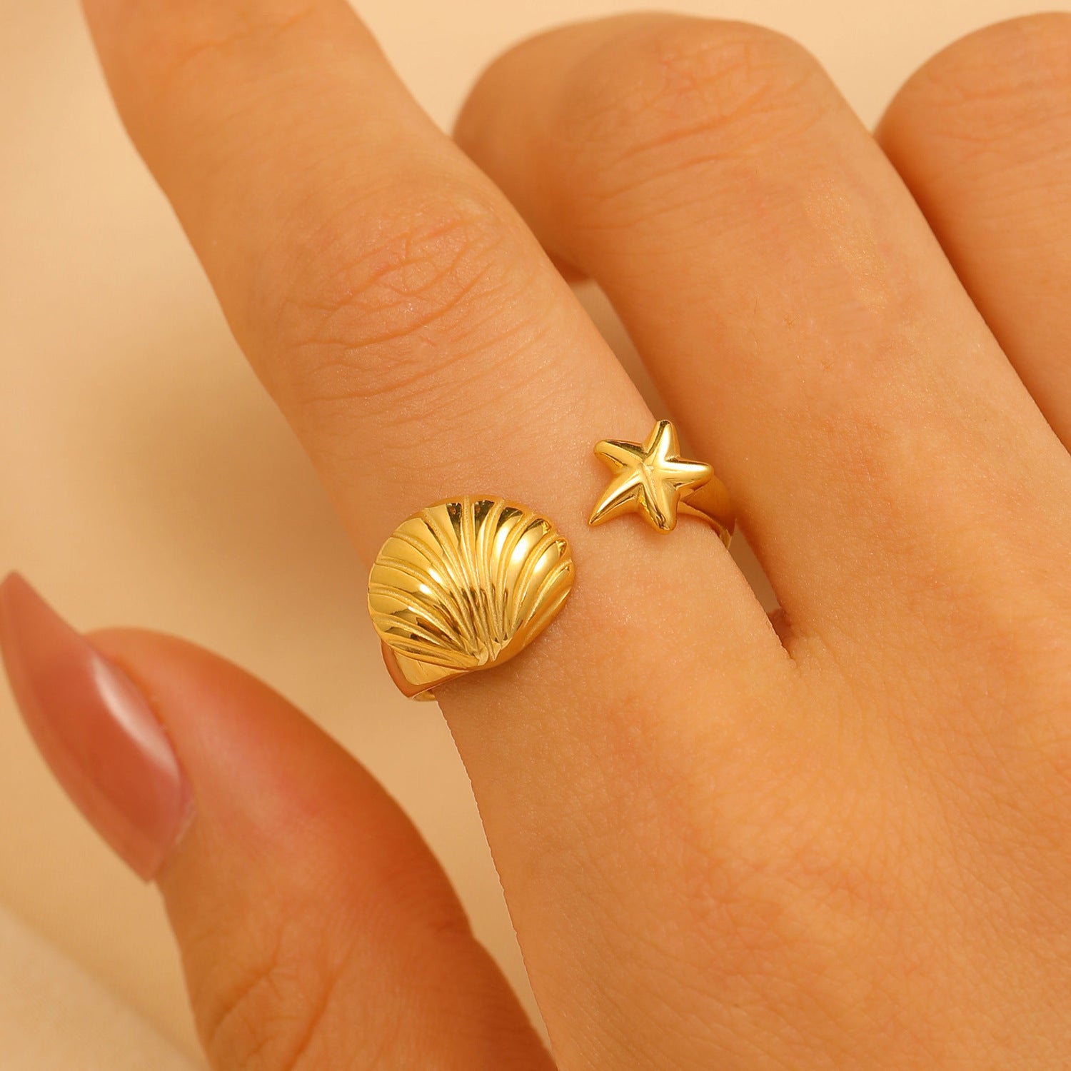 Anello regolabile con apertura oceanica per stelle marine in acciaio inossidabile all'ingrosso