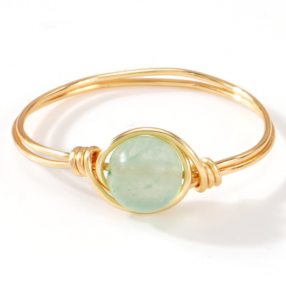 Wholesale Natural Stone Ring Light Luxury Elegant Niche Design Jewelry Accessory Gift