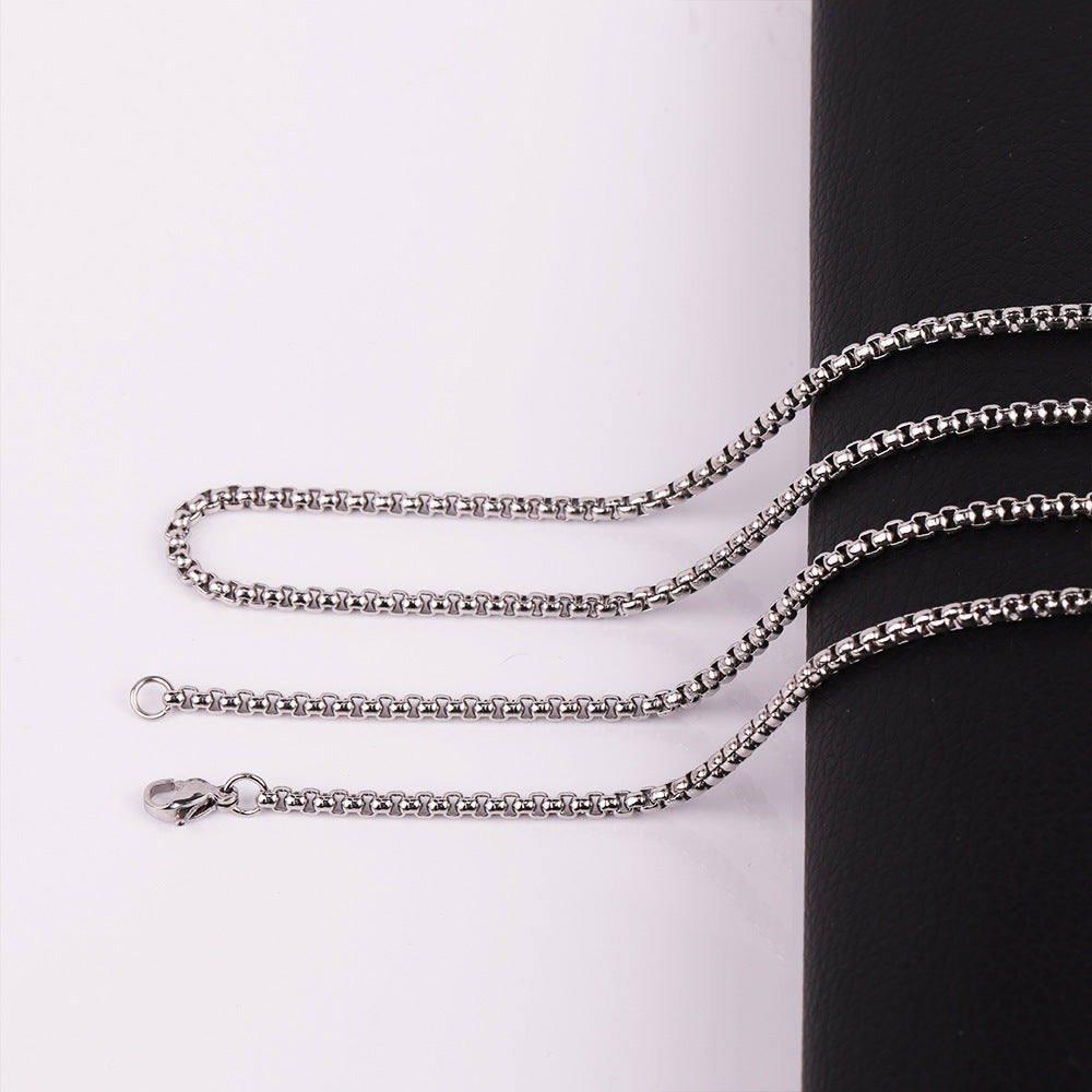 Wholesale of 10PCS Stainless Steel Chain Square Pearl Chain ACC-NE-Zhirui002