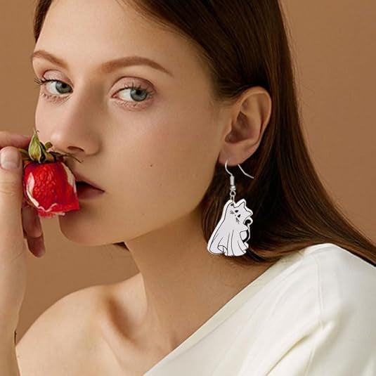 Wholesale Halloween earrings cute cat pumpkin acrylic earrings