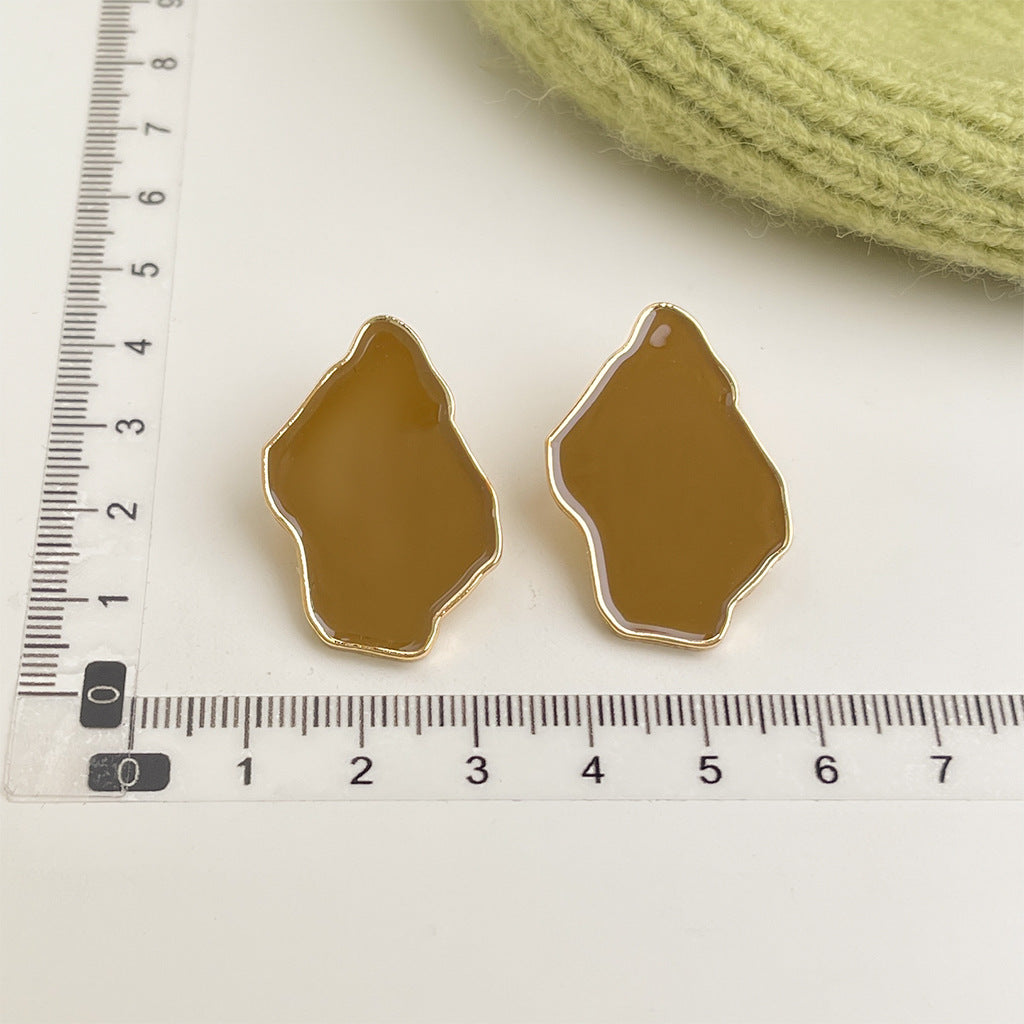 Wholesale Retro Green Oil Drop Flower Earrings