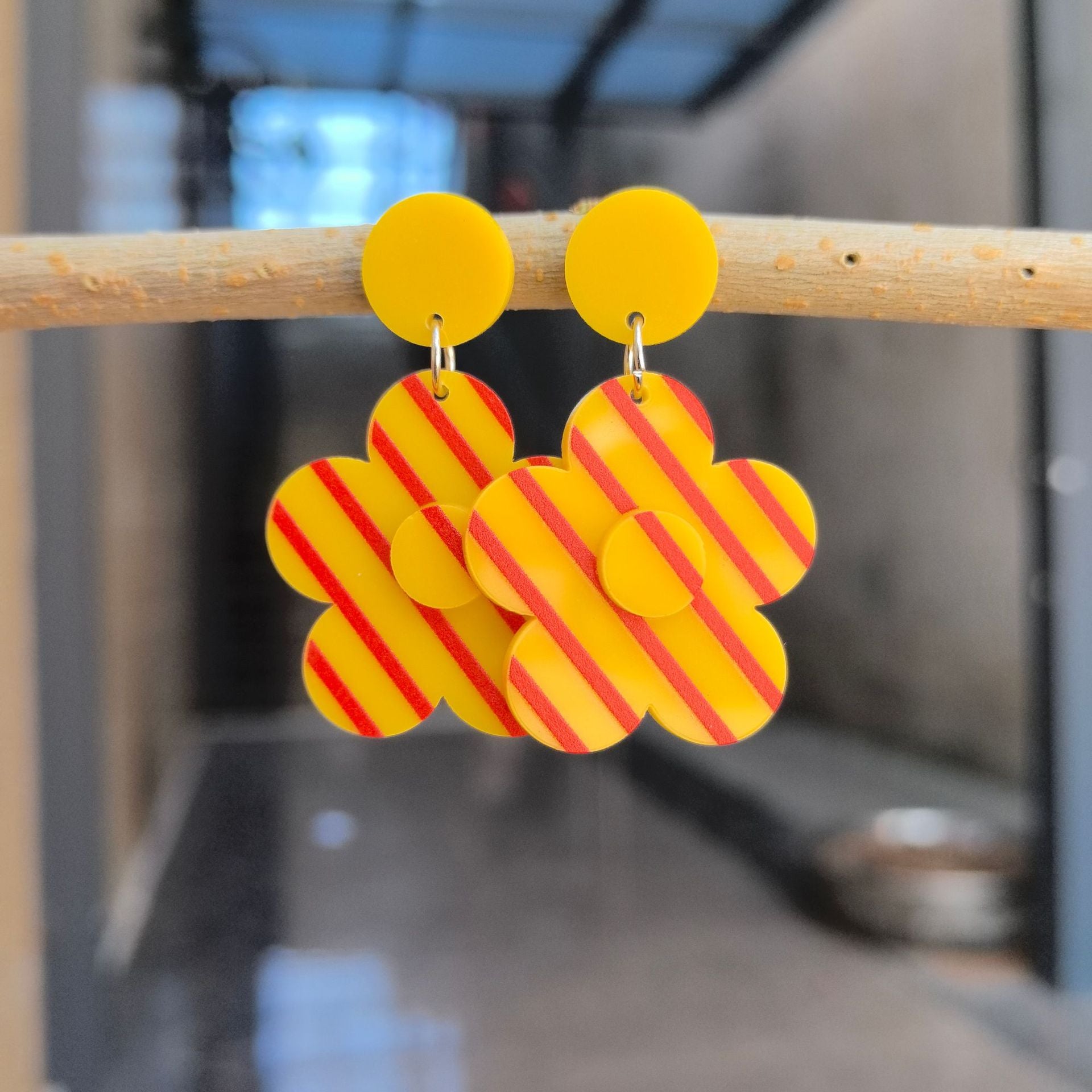Wholesale  Candy Color Acrylic Earrings  Flower Geometric Earrings