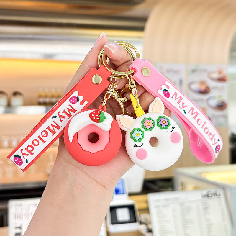 Wholesale Cartoon Donut PVC Soft Keychain Creative Keychain ACC-KC-XJY003