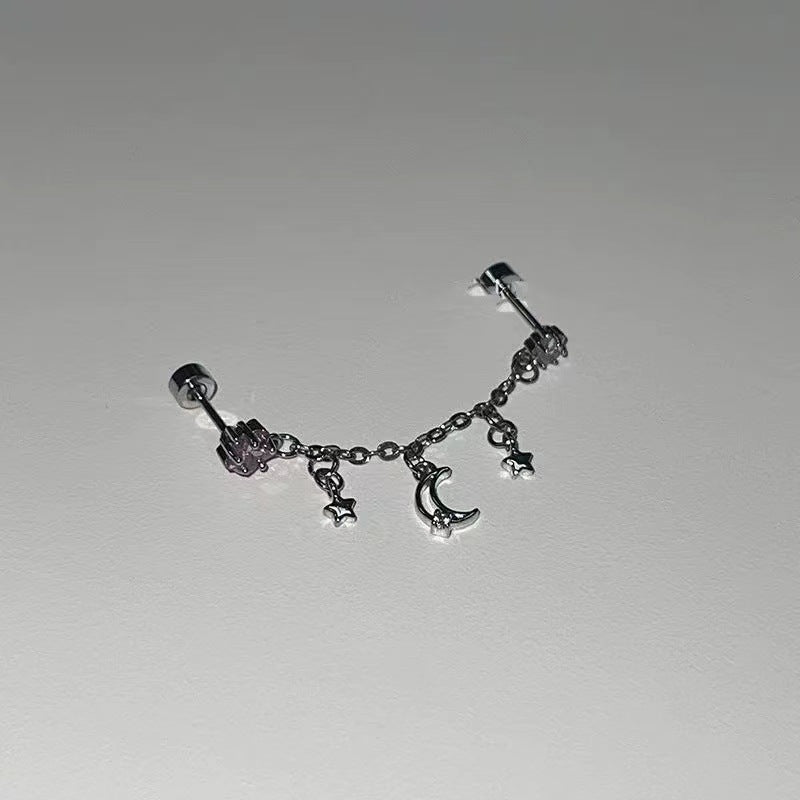 Wholesale  Love Cross Chain Tassel Ear Nail Earrings