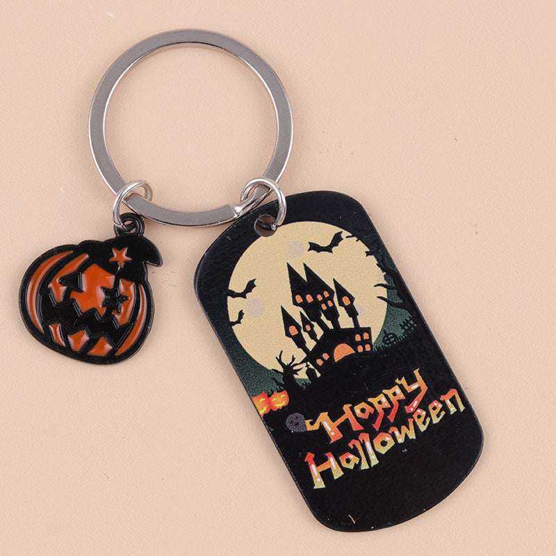 Wholesale Halloween Pumpkin Bat Stainless Steel Keychain ACC-KC-DA016