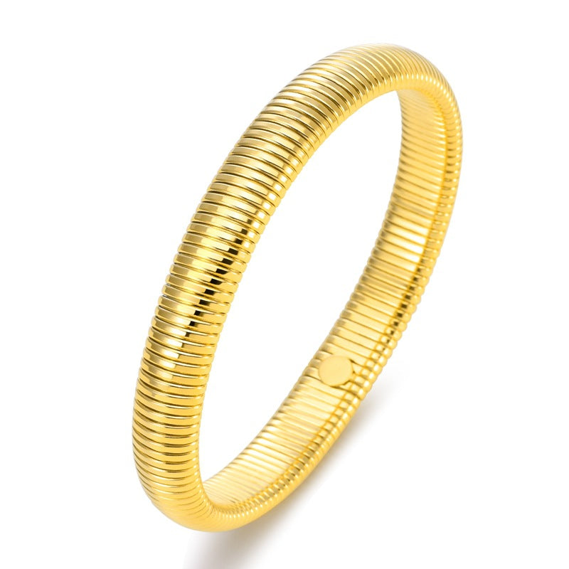 Bracciale elastico in acciaio al titanio a semicerchio all'ingrosso