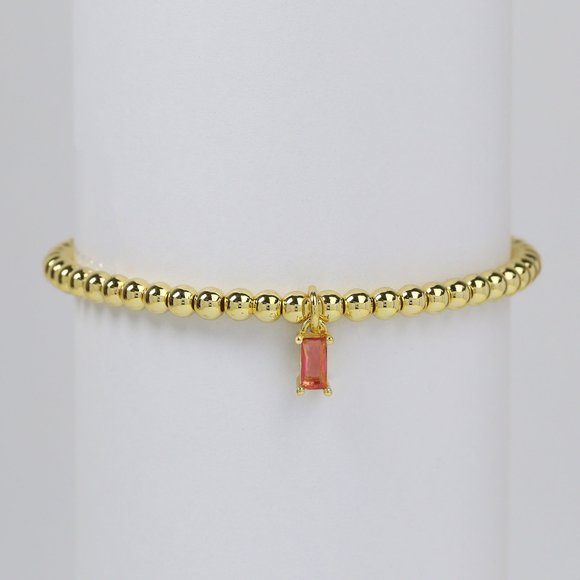 Wholesale 18k Golden Twelve birthstone December Stone Color Sugar Zircon Pendant Copper Beads  Bracelet