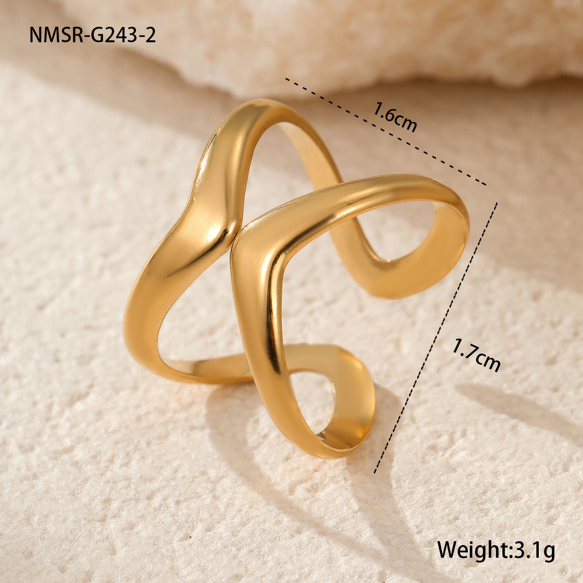 Wholesale  stainless steel ring 18k gold simple ring jewelry