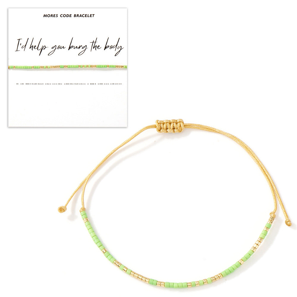 Bracelet fin Bohemian Morse Code en gros