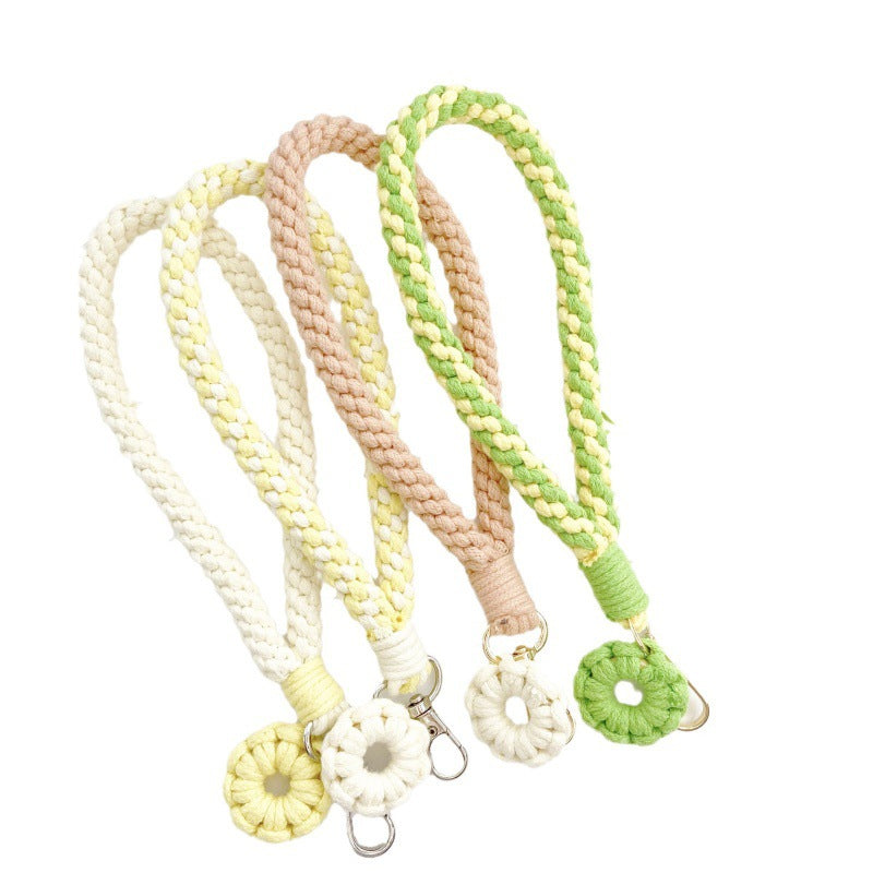 Wholesale Handmade Woven Keychains Flower Corn Knot Lanyard Keychain ACC-KC-Huaien002