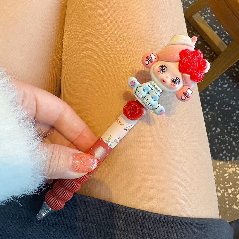 Wholesale Three-dimensional ballpoint pen  cute little girl press pen