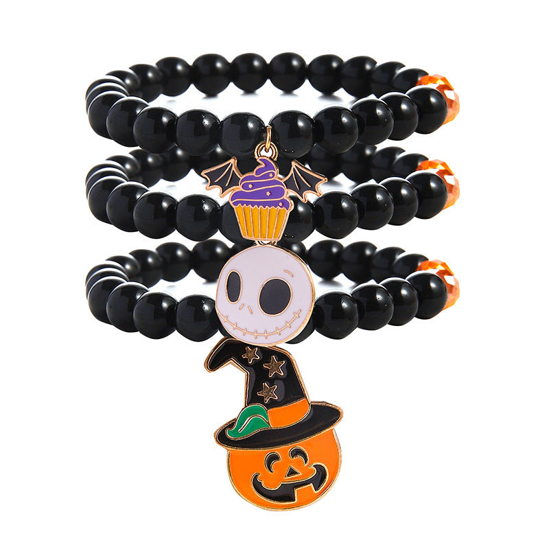 Wholesale Halloween Stacking Bracelets Pumpkin Ghost Pendant Bracelet Set ACC-BT-FanYou006