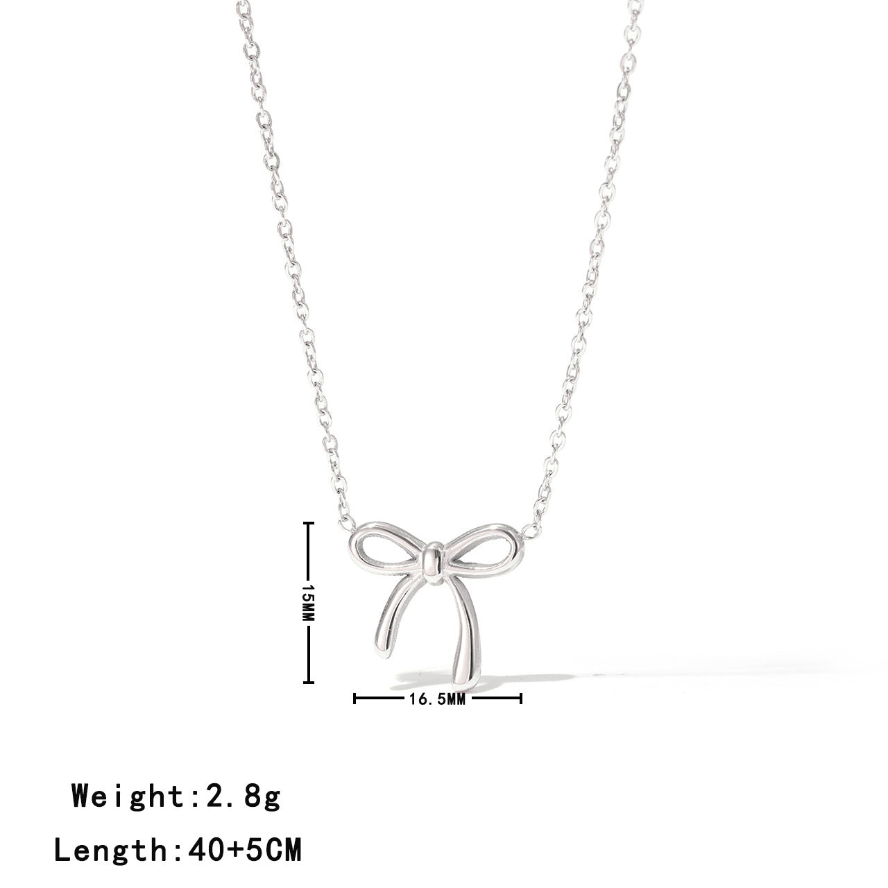 Wholesale A Sense of Sophistication Bow Titanium Steel Necklace