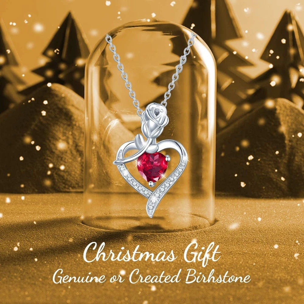 Wholesale s925 Silver Love Rose Necklace