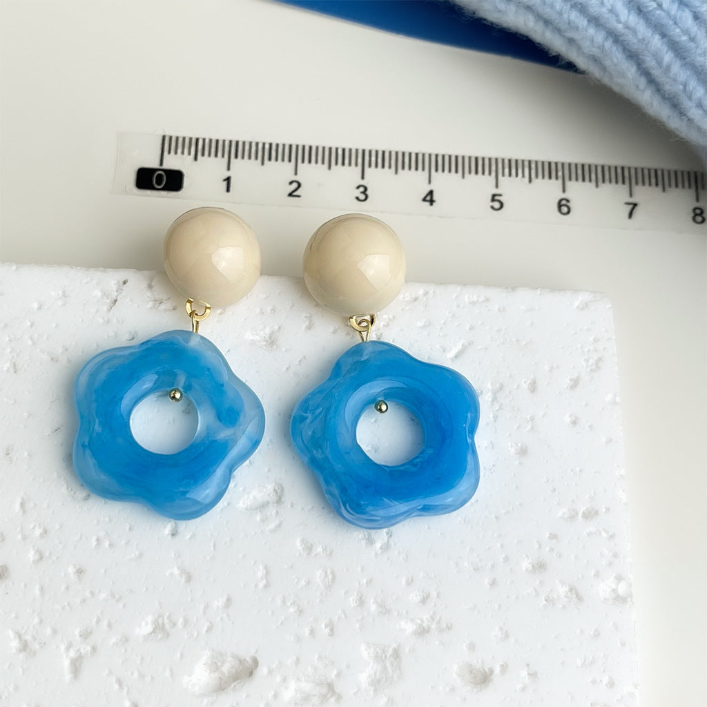 Wholesale blue oil earrings