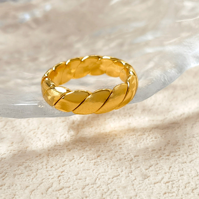 Wholesale copper plated gold vintage twist open ring