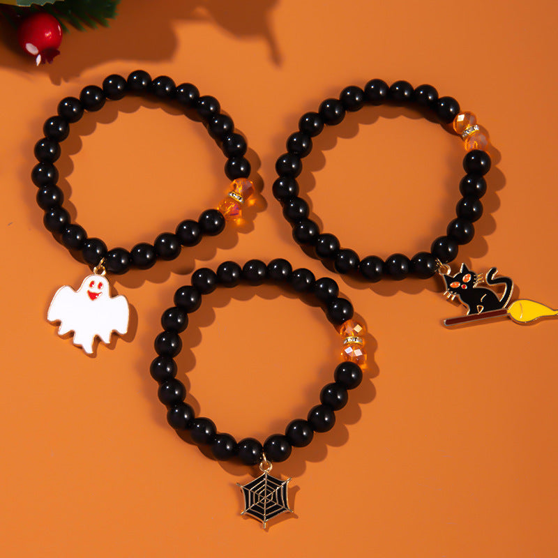 Wholesale Halloween Stacking Bracelets Pumpkin Ghost Pendant Bracelet Set ACC-BT-FanYou006