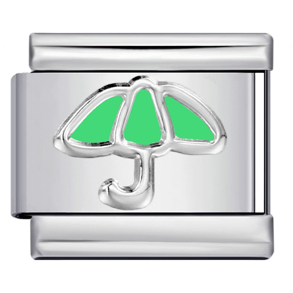 Wholesale  Italian Charm Bracelet 9mm DIY  colorful dripping umbrella  Creative Stainless Steel Composable Bracelet