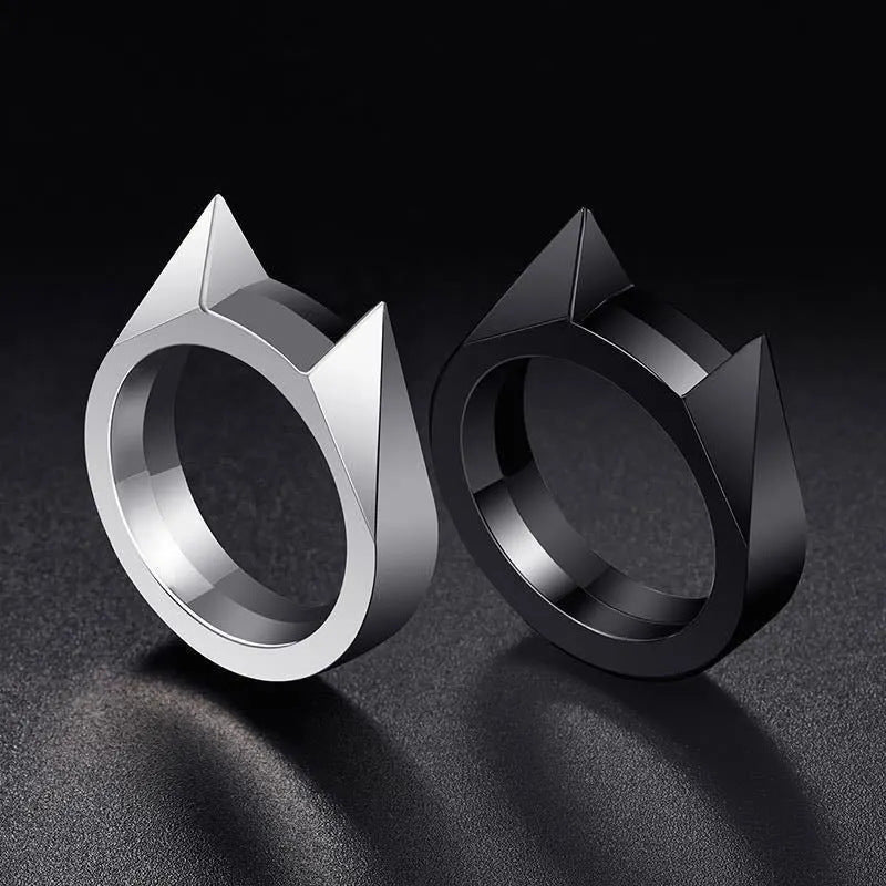 Wholesale Cat Ear Self Defense Ring With Window Breaker Gold Zinc Alloy Fashion Accessory For Women Men Boutique Gift