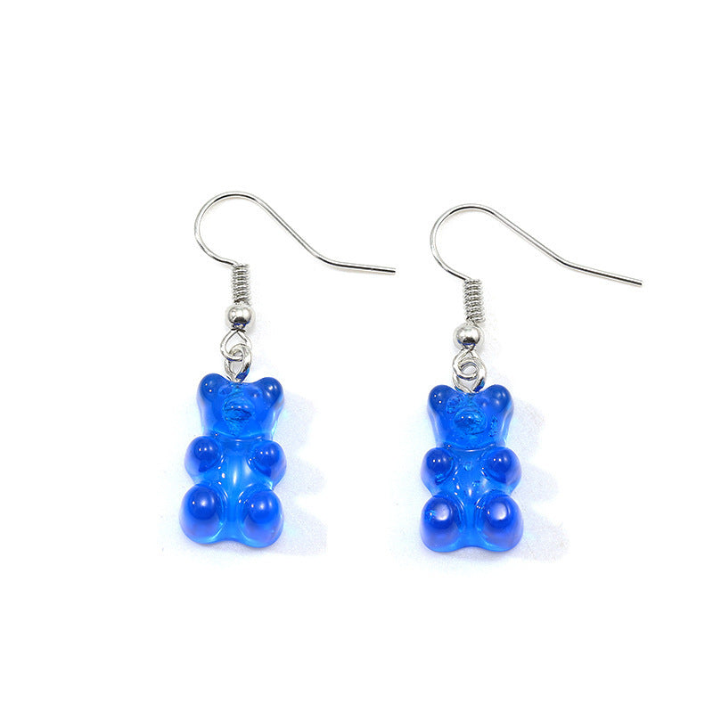 Wholesale Jelly Color Resin Bear Earrings Cute Earrings ACC-ES-YuChan003