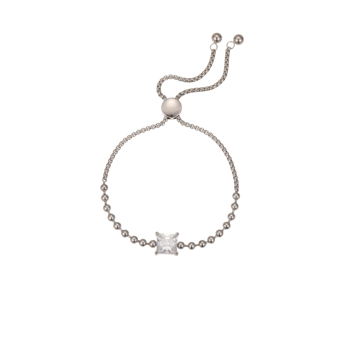 Wholesale Stainless steel heart and star geometric zircon bracelet