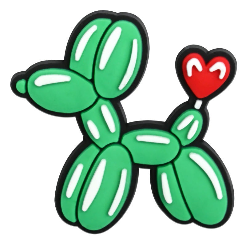 Wholesale Random 100pcs Cartoon Balloon Dog Series  PVC Soft Rubber Shoe Buckle Decoration