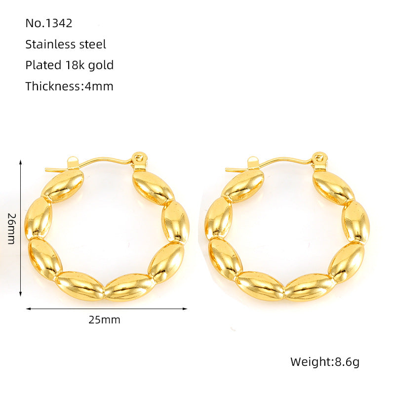 Wholesale Geometric Hollow Earrings Heart Earrings 18K Stainless Steel Earrings ACC-ES-ZhongYao003