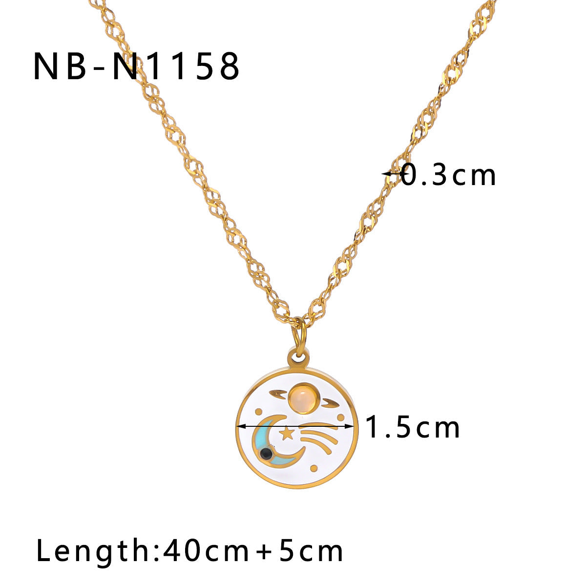 Wholesale Color Oil Drop Stainless Steel 18K Gold Plated Necklace