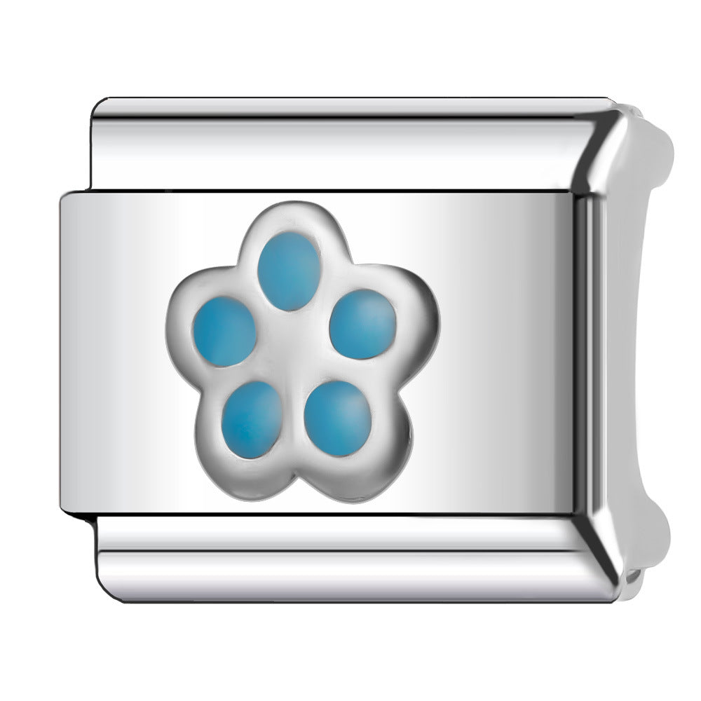 Wholesale Italian Charm Bracelet 9mm DIY Splicing Creative Pattern Stainless Steel Composable Bracelet