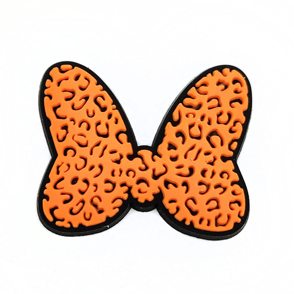 Wholesale 10pcs Leopard Print Coffee Cup Dog Claw Love PVC Soft Adhesive Hole Shoes Buckles ACC-SC-WanX002