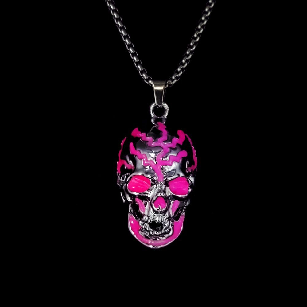 Wholesale  Halloween Long Luminous Necklace  Skull  Necklace