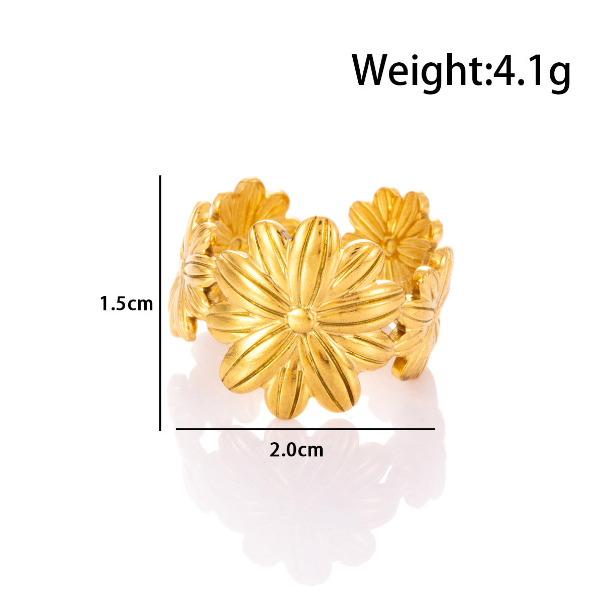 Wholesale Titanium steel simple versatile niche shell flower starfish  light luxury  opening adjustable ring
