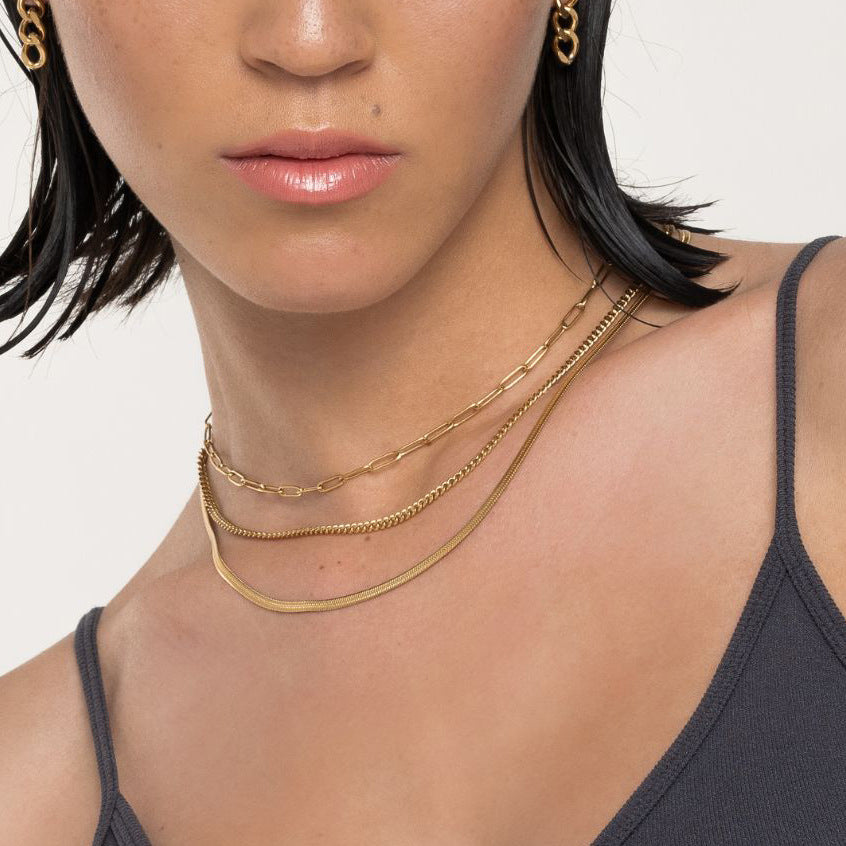 Wholesale stainless steel necklace  do not fade light luxury clavicle chain