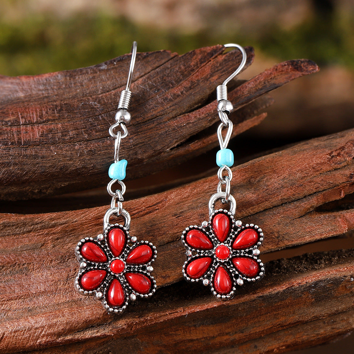 Wholesale Ethnic Mosaic Oval Turquoise Earrings Necklace