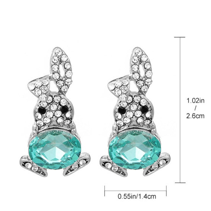 Wholesale Easter diamond bunny earrings