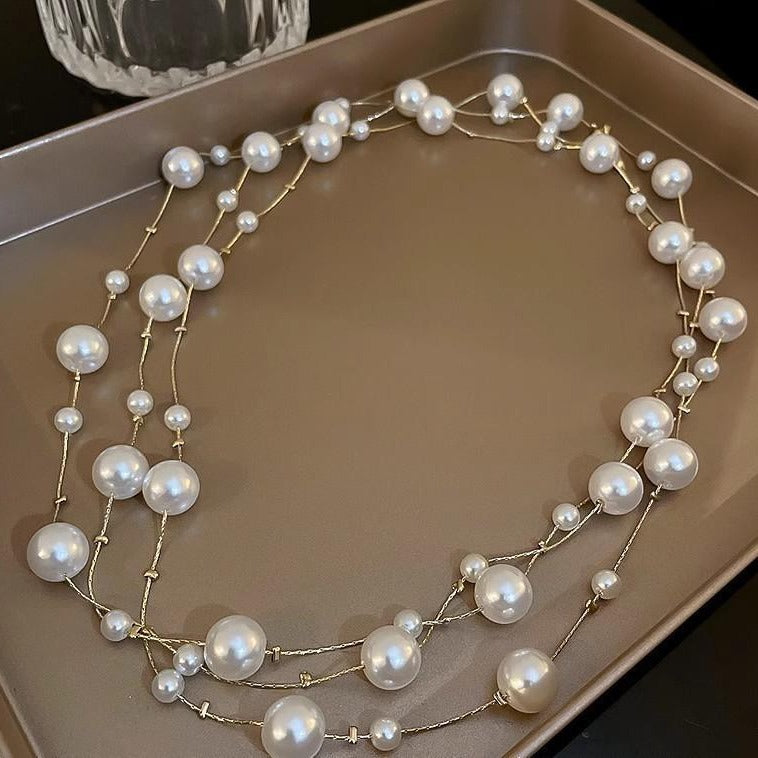 Wholesale Korean Chic Long Pearl Necklace Sweater Chain Jewelry Accessory Gift