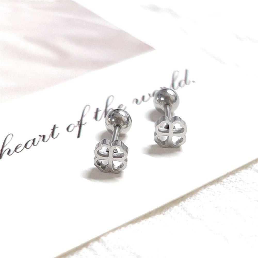 Wholesale Titanium Steel Stylish Heart  Star Screw-Back Cartilage Stud