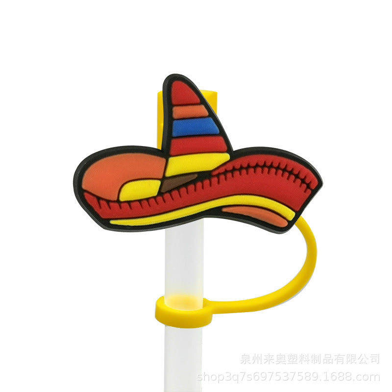 Wholesale 10PCS 7-8mm PVC Mexican Style Straw Tube Cap