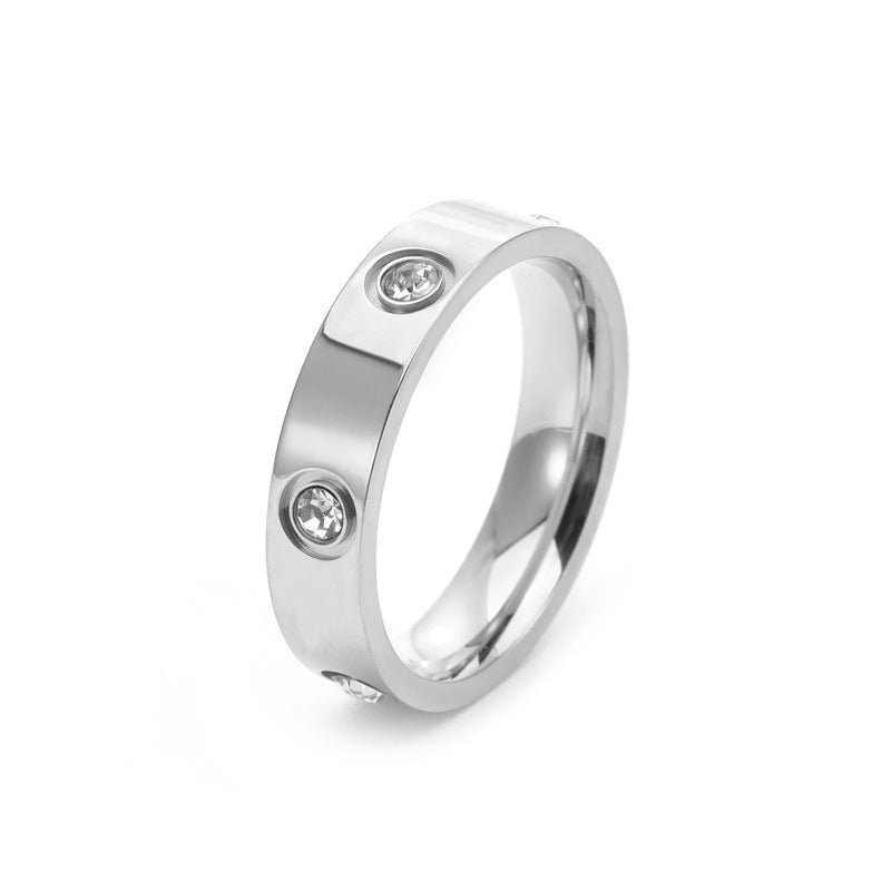 Wholesale Diamond 5mm Titanium Steel Rings ACC-RS-JunChen001
