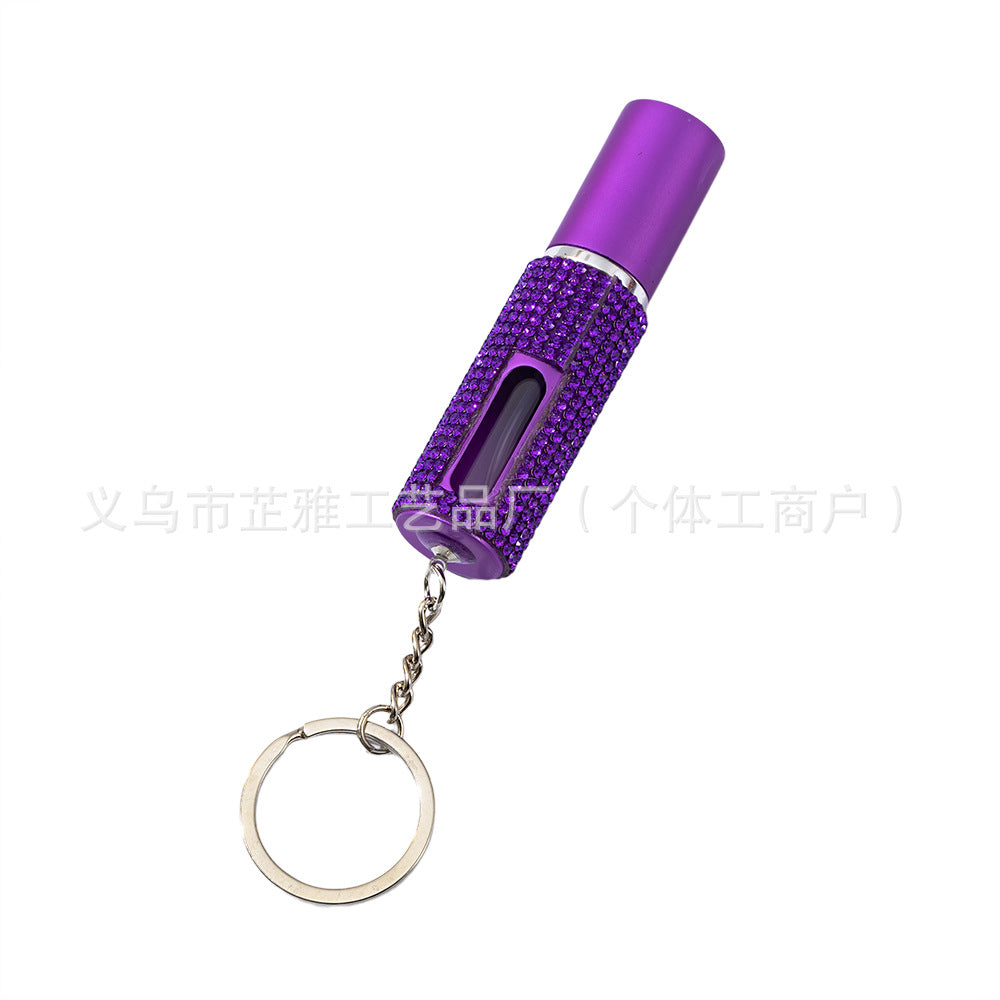 Wholesale 5ml Diamond-encrusted Girl' s Perfume Bottling Keychain Small Portable Keychains Accessories