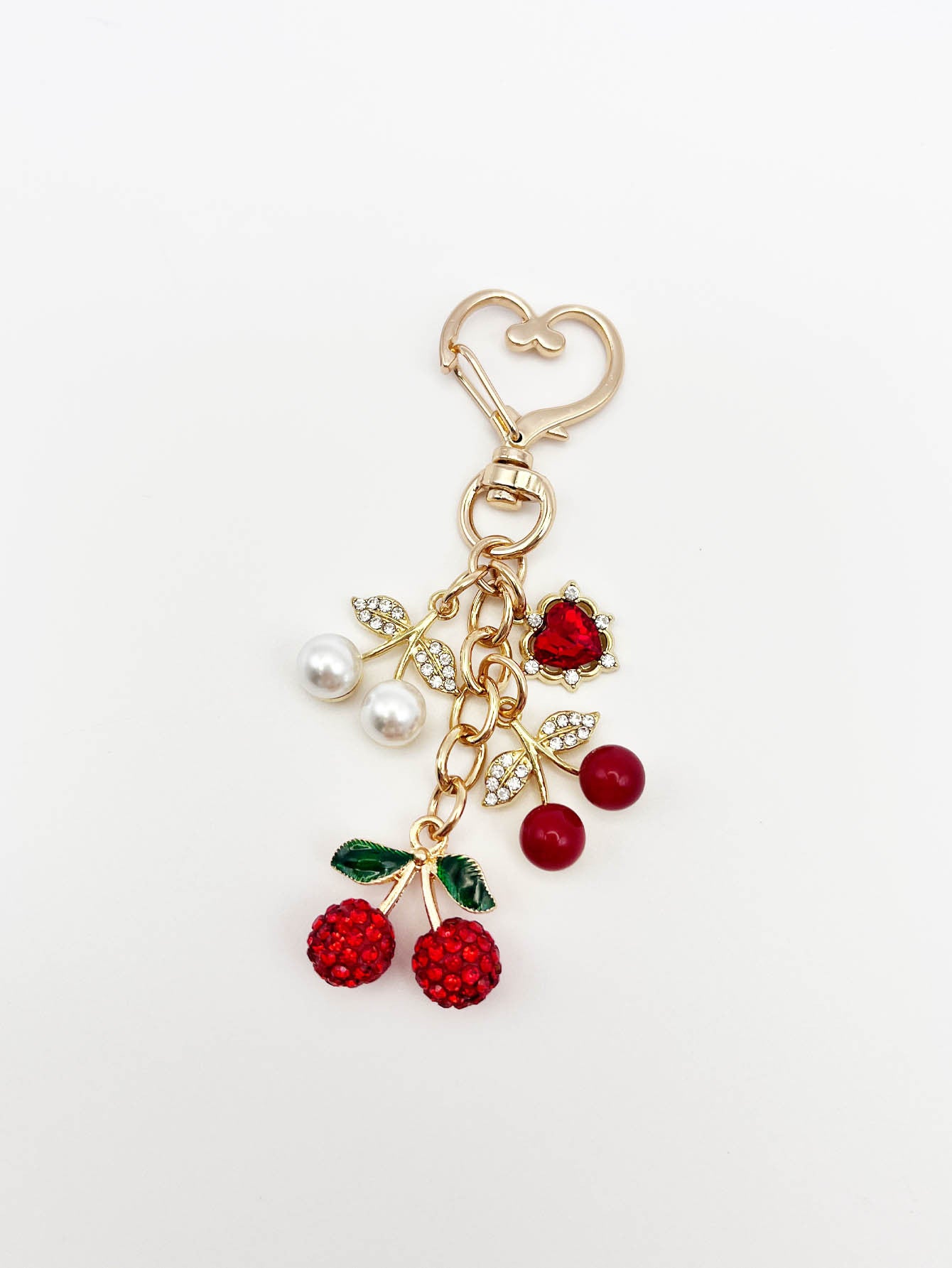 Wholesale Fully rhinestone cherry light luxury fashion pendant high-value alloy chain