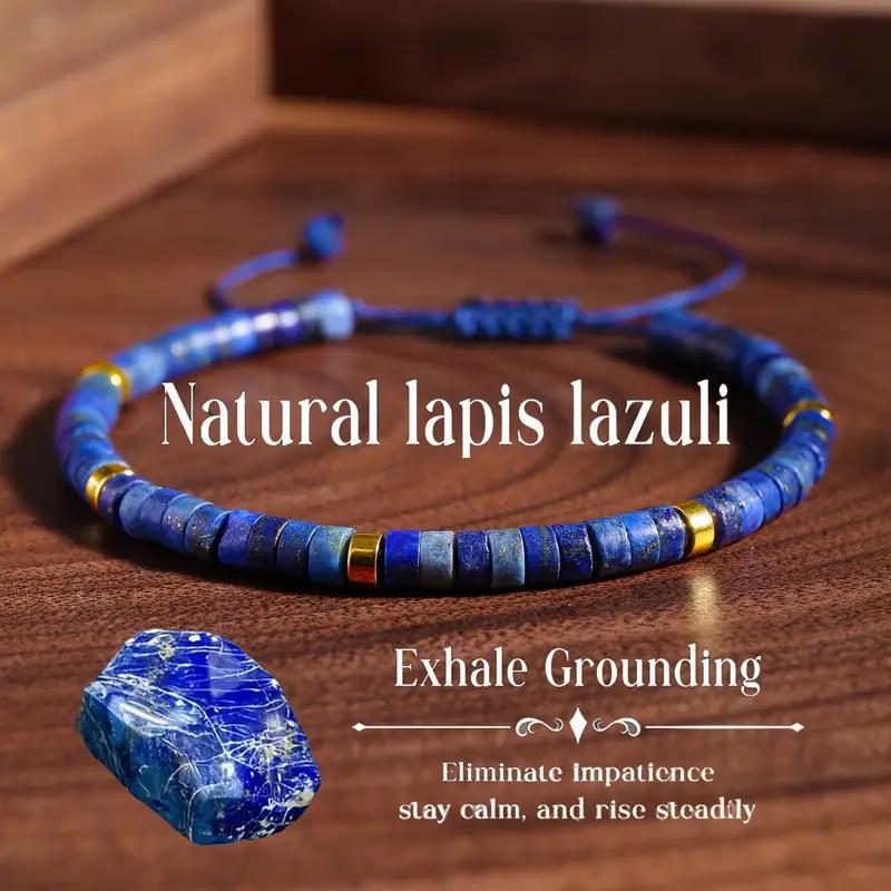 Wholesale Bohemian Style Natural Stone Lapis Lazuli Adjustable Woven Beaded Bracelet Handmade Beads Fashion Accessory For Resale