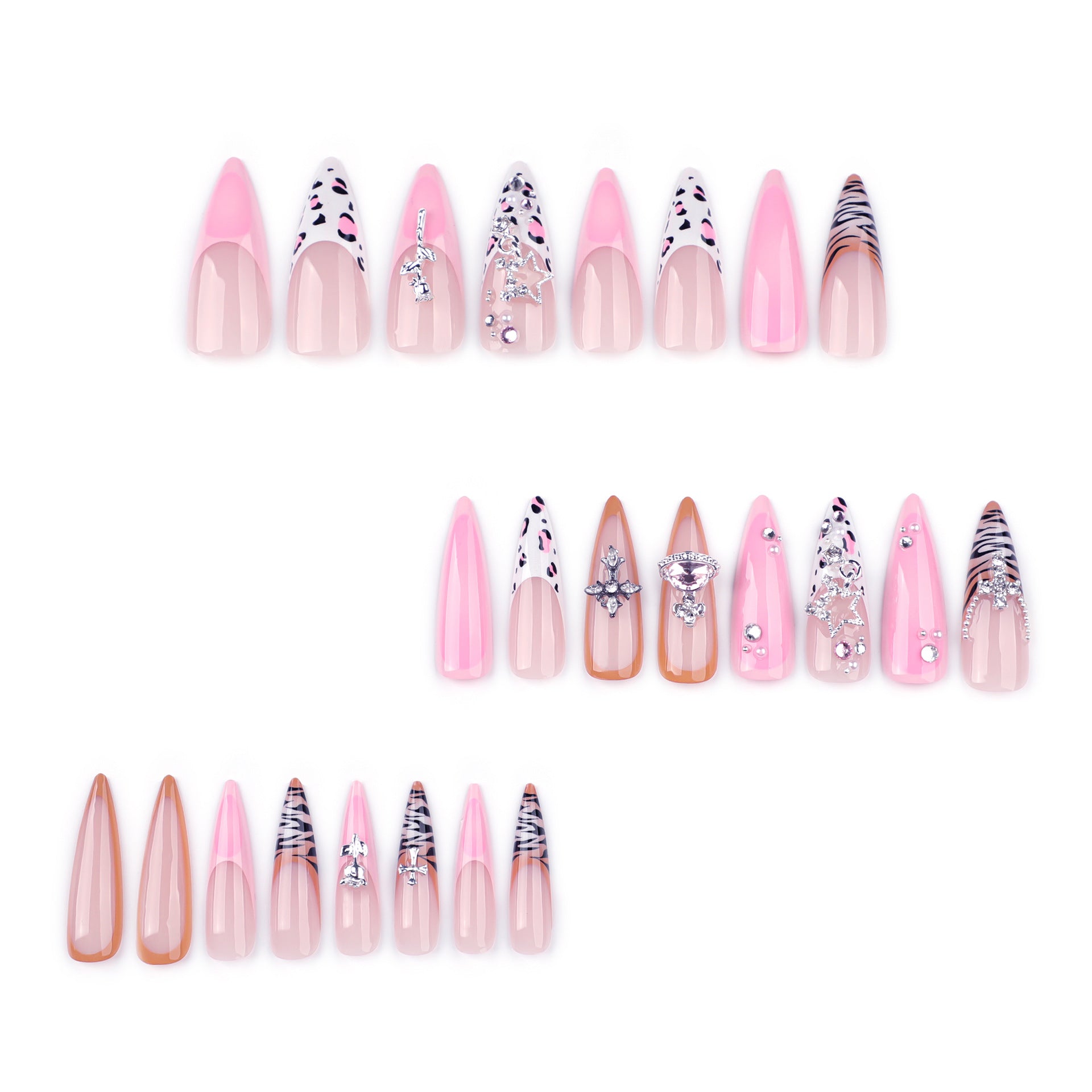 Wholesale 24 Pieces/box Leopard Zebra Nails Kits Nail Stickers